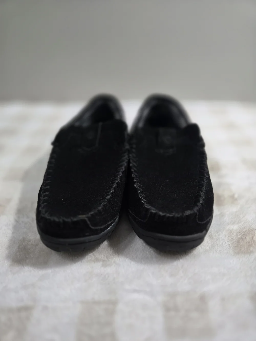 Clarks Dawson Men's Black Leather Moccasin Lined Slip-On Slippers 8M